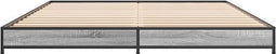 vidaXL - Bedframe - bewerkt - hout - metaal - grijs - sonoma - eiken - 140x200 - cm