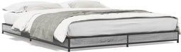 vidaXL - Bedframe - bewerkt - hout - metaal - grijs - sonoma - eiken - 120x200 - cm