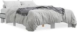 vidaXL - Bedframe - bewerkt - hout - metaal - grijs - sonoma - eiken - 140x200 - cm
