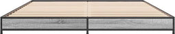vidaXL - Bedframe - bewerkt - hout - metaal - grijs - sonoma - eiken - 140x190 - cm