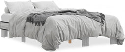 vidaXL - Bedframe - bewerkt - hout - metaal - grijs - sonoma - eiken - 120x190 - cm