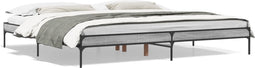 vidaXL - Bedframe - bewerkt - hout - metaal - grijs - sonoma - eiken - 180x200 - cm