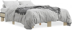 vidaXL - Bedframe - bewerkt - hout - metaal - sonoma - eikenkleurig - 140x200 - cm
