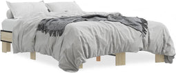 vidaXL - Bedframe - bewerkt - hout - metaal - sonoma - eikenkleurig - 120x190 - cm