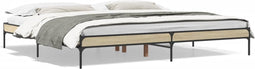 vidaXL - Bedframe - bewerkt - hout - metaal - sonoma - eikenkleurig - 180x200 - cm