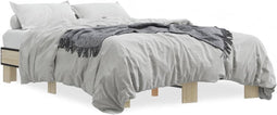 vidaXL - Bedframe - bewerkt - hout - metaal - sonoma - eikenkleurig - 90x190 - cm