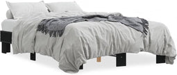 vidaXL - Bedframe - bewerkt - hout - metaal - zwart - 120x200 - cm