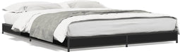 vidaXL - Bedframe - bewerkt - hout - metaal - zwart - 120x200 - cm