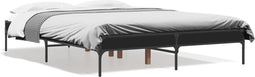 vidaXL - Bedframe - bewerkt - hout - metaal - zwart - 120x200 - cm