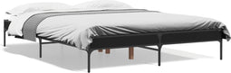 vidaXL - Bedframe - bewerkt - hout - metaal - zwart - 160x200 - cm