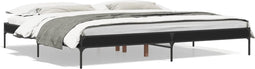 vidaXL - Bedframe - bewerkt - hout - metaal - zwart - 180x200 - cm