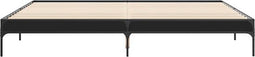 vidaXL - Bedframe - bewerkt - hout - metaal - zwart - 200x200 - cm
