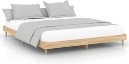 vidaXL - Bedframe - bewerkt - hout - sonoma - eikenkleurig - 120x200 - cm