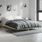 vidaXL - Bedframe - bewerkt - hout - sonoma - eikenkleurig - 135x190 - cm