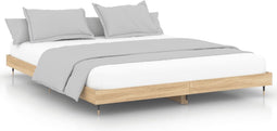 vidaXL - Bedframe - bewerkt - hout - sonoma - eikenkleurig - 200x200 - cm