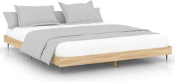 vidaXL - Bedframe - bewerkt - hout - sonoma - eikenkleurig - 200x200 - cm