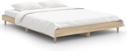 vidaXL - Bedframe - bewerkt - hout - sonoma - eikenkleurig - 90x190 - cm