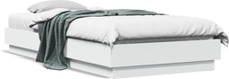 vidaXL - Bedframe - bewerkt - hout - wit - 100x200 - cm