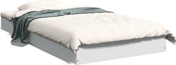 vidaXL - Bedframe - bewerkt - hout - wit - 100x200 - cm