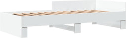 vidaXL - Bedframe - bewerkt - hout - wit - 100x200 - cm