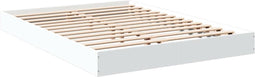 vidaXL - Bedframe - bewerkt - hout - wit - 135x190 - cm