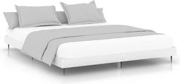 vidaXL - Bedframe - bewerkt - hout - wit - 140x200 - cm