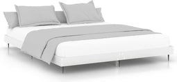 vidaXL - Bedframe - bewerkt - hout - wit - 160x200 - cm
