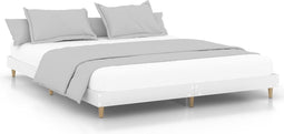 vidaXL - Bedframe - bewerkt - hout - wit - 180x200 - cm