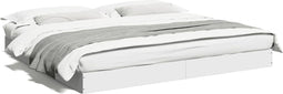 vidaXL - Bedframe - bewerkt - hout - wit - 180x200 - cm
