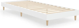 vidaXL - Bedframe - bewerkt - hout - wit - 75x190 - cm