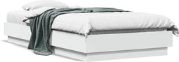 vidaXL - Bedframe - bewerkt - hout - wit - 75x190 - cm