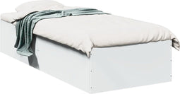 vidaXL - Bedframe - bewerkt - hout - wit - 75x190 - cm