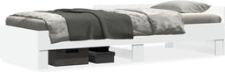 vidaXL - Bedframe - bewerkt - hout - wit - 75x190 - cm
