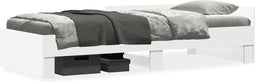 vidaXL - Bedframe - bewerkt - hout - wit - 90x190 - cm