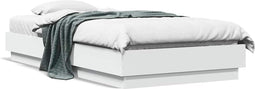 vidaXL - Bedframe - bewerkt - hout - wit - 90x190 - cm