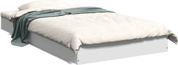 vidaXL - Bedframe - bewerkt - hout - wit - 90x190 - cm