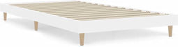vidaXL - Bedframe - bewerkt - hout - wit - 90x200 - cm