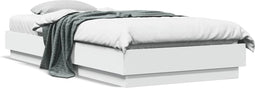 vidaXL - Bedframe - bewerkt - hout - wit - 90x200 - cm