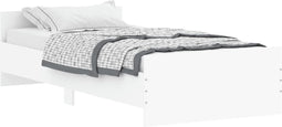 vidaXL - Bedframe - bewerkt - hout - wit - 90x200 - cm