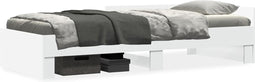 vidaXL - Bedframe - bewerkt - hout - wit - 90x200 - cm