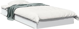 vidaXL - Bedframe - bewerkt - hout - wit - 90x200 - cm