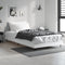 vidaXL - Bedframe - bewerkt - hout - wit - 90x200 - cm