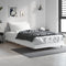 vidaXL - Bedframe - bewerkt - hout - wit - 90x200 - cm