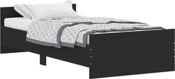 vidaXL - Bedframe - bewerkt - hout - zwart - 100x200 - cm