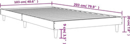 vidaXL - Bedframe - bewerkt - hout - zwart - 100x200 - cm