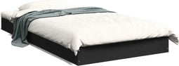 vidaXL - Bedframe - bewerkt - hout - zwart - 100x200 - cm