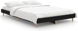 vidaXL - Bedframe - bewerkt - hout - zwart - 120x190 - cm