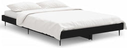 vidaXL - Bedframe - bewerkt - hout - zwart - 120x190 - cm