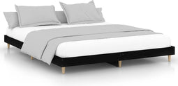 vidaXL - Bedframe - bewerkt - hout - zwart - 120x200 - cm