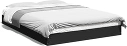 vidaXL - Bedframe - bewerkt - hout - zwart - 120x200 - cm